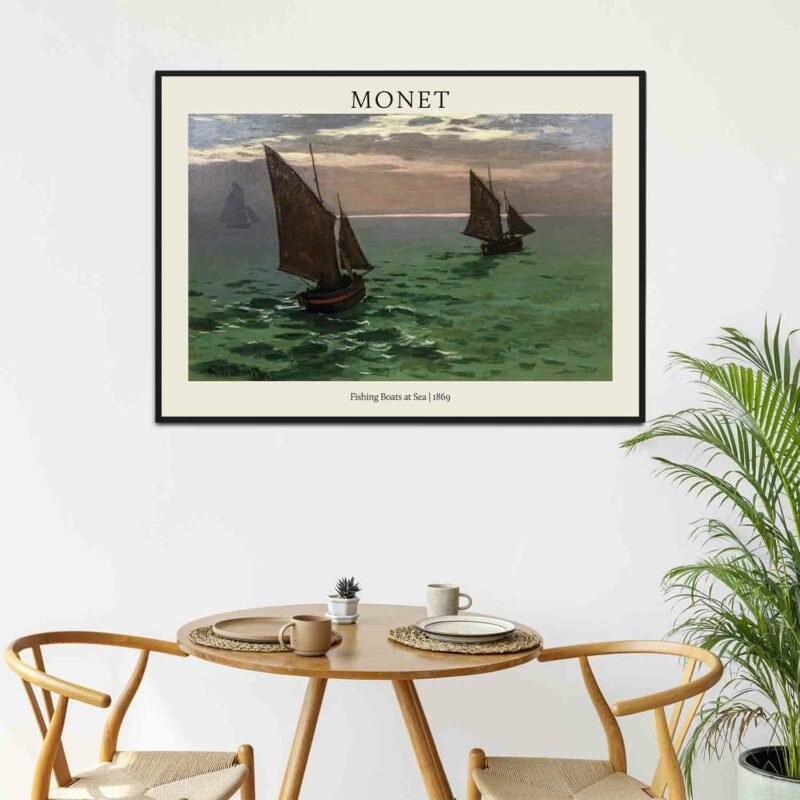 Fishing Boats at Sea 1869 Painting
