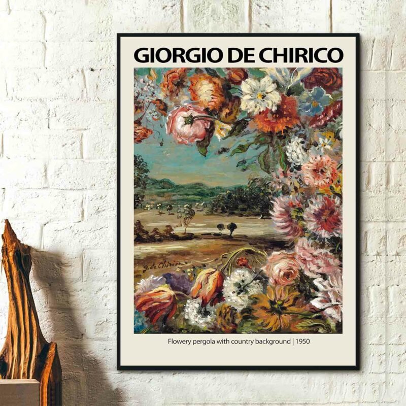 Flowery pergola with country background 1950 Poster
