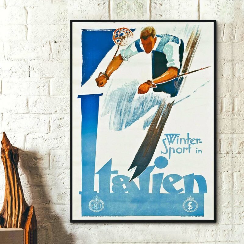 Franz Lenhart Winter sport in Italien Travel Poster