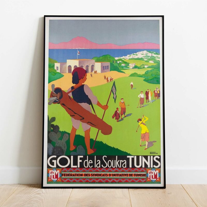 Golf de la Soukra Tunis 1932 Vintage Travel Poster