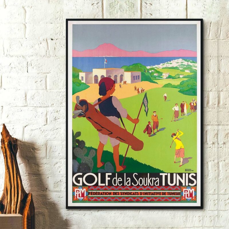 Golf de la Soukra Tunis 1932 Vintage Travel Poster