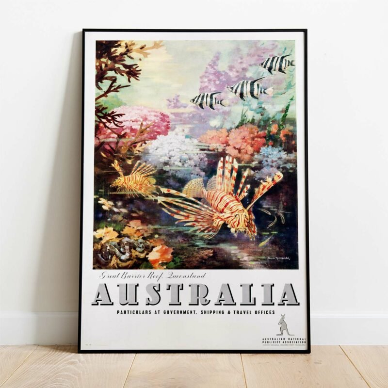 Great Barrier Reef by James Northfield Vintage Travel Poster