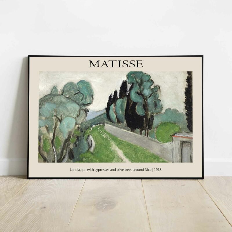 Landscape with cypresses and olive trees around Nice 1918 Poster