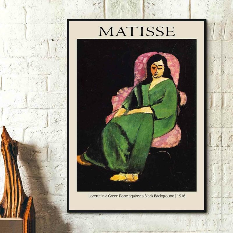Laurette in a Green Robe, Black Background, 1916 Poster