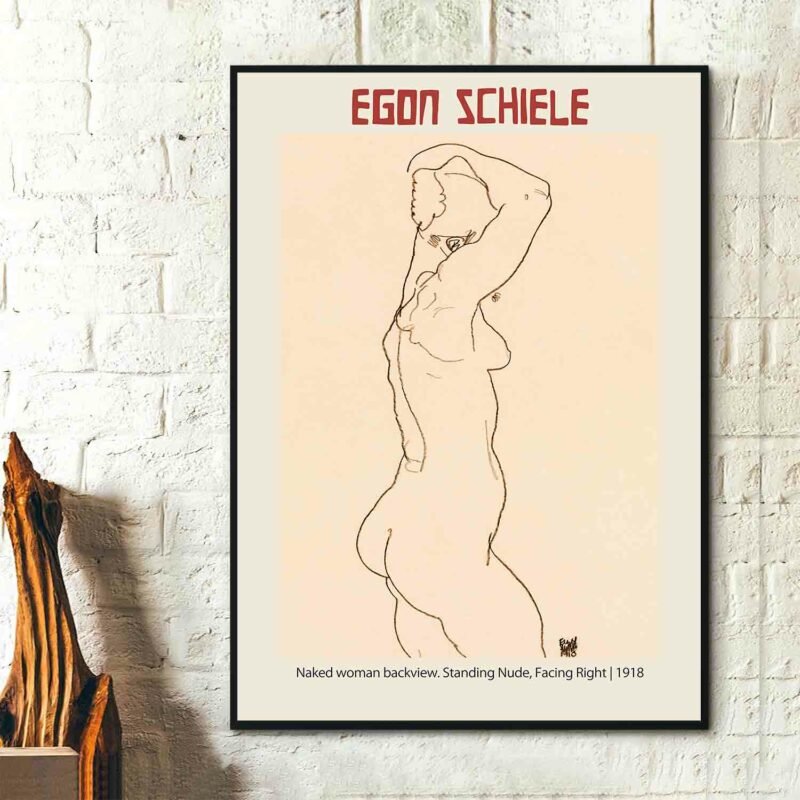 Naked woman backview. Standing Nude, Facing Right 1918 Poster