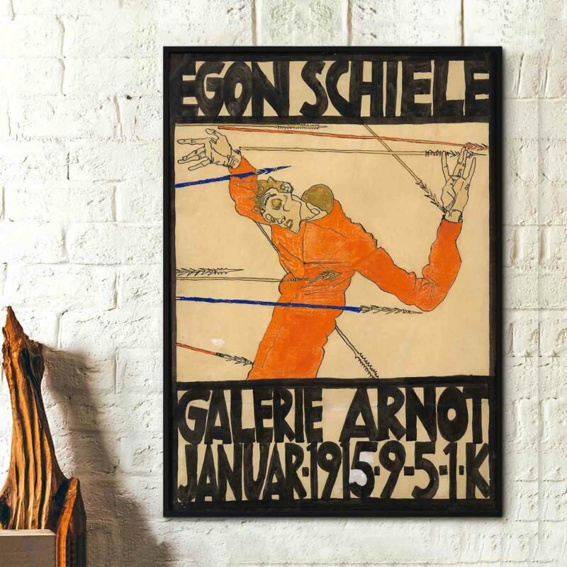 Plakat der Egon Schiele-Ausstellung in der Galerie Arnot (1915) Poster