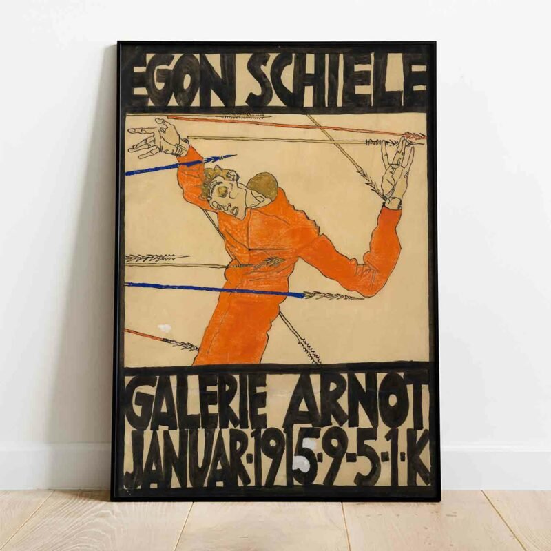 Plakat der Egon Schiele-Ausstellung in der Galerie Arnot (1915) Painting