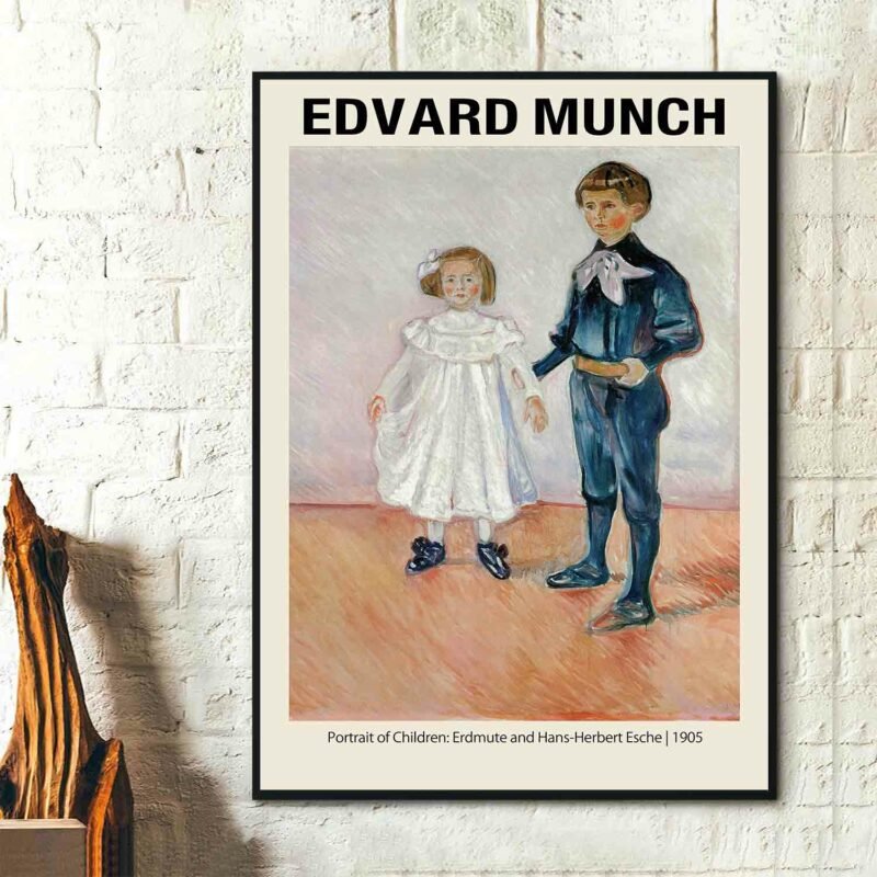 Portrait of Children- Erdmute and Hans-Herbert Esche 1905 Poster