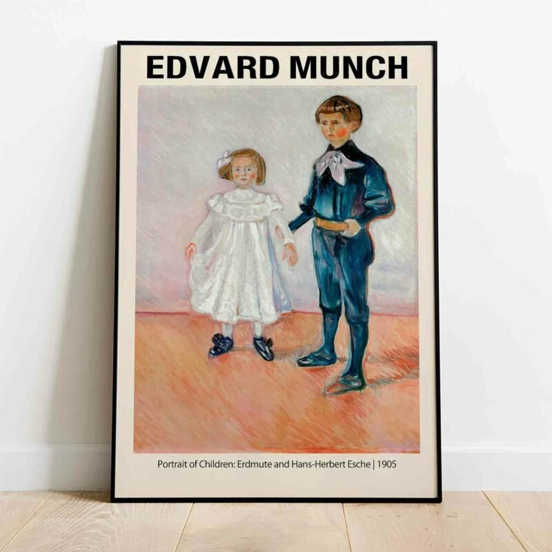 Portrait of Children- Erdmute and Hans-Herbert Esche 1905 Painting