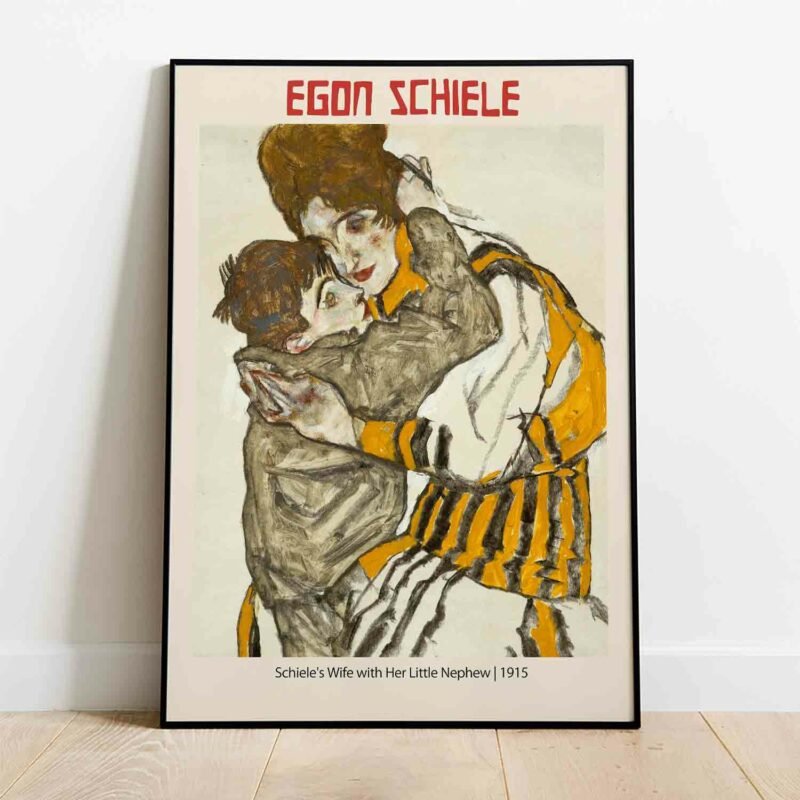 Schiele's Wife with Her Little Nephew 1915 Painting