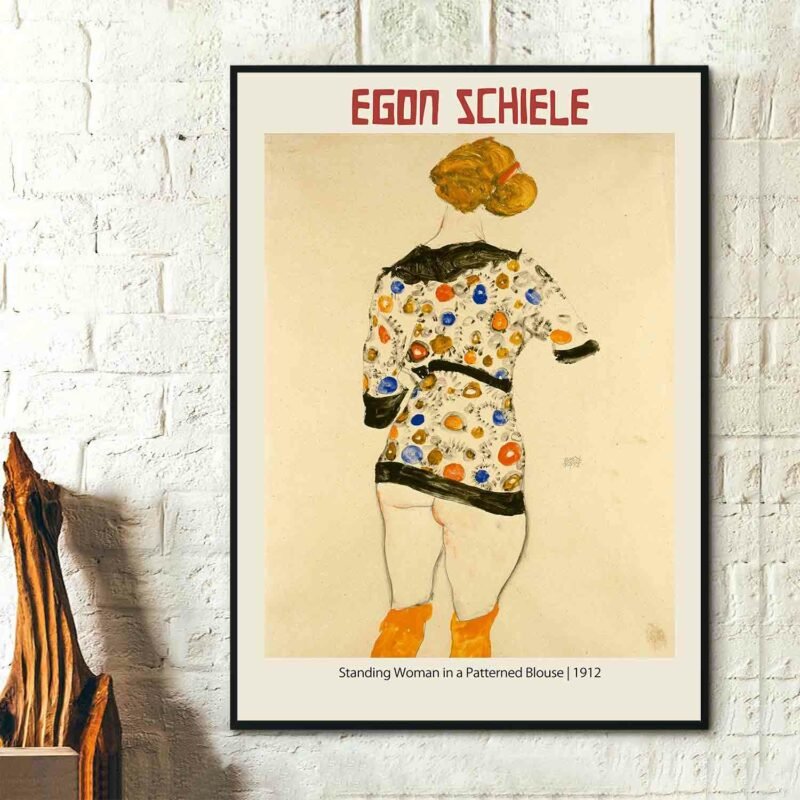 Standing Woman in a Patterned Blouse 1912 Poster