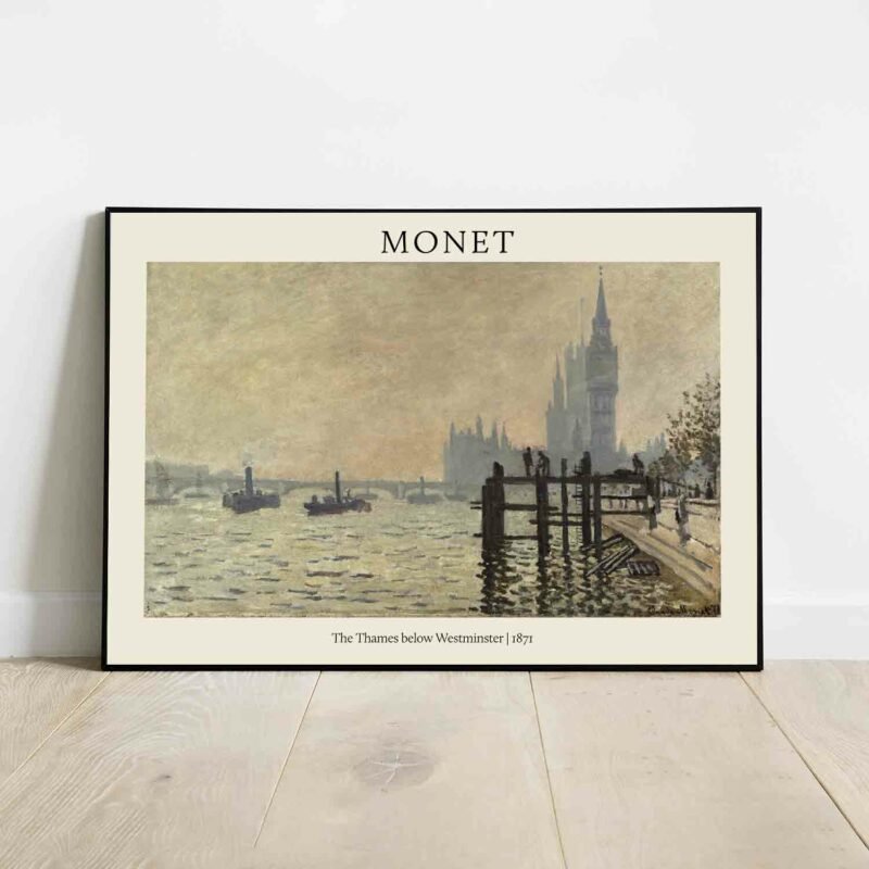 The Thames below Westminster, 1871 Poster