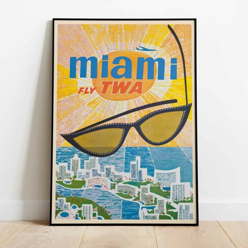 Miami Fly TWA by David Klein Travel Poster